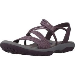 Sandały SKECHERS REGGAE SLIM Fioletowy. Fioletowe sandały Skechers, bez wzorów, z tkaniny, bez obcasa, bez zapięcia. Za 255.99 zł.