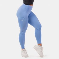 Legginsy fitness damskie NEBBIA Active High-Waist Smart Pocket. Niebieskie legginsy Nebbia, xs, bez wzorów, z podwyższonym stanem. Za 139.99 zł.