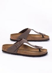 Birkenstock Gizeh BFBC Japonki damskie brązowe. Brązowe klapki Birkenstock, bez wzorów, bez obcasa. Za 319.99 zł.