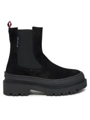 Tommy Jeans Sztyblety Tjw Foxing Chelsea Suede EN0EN02631 Czarny. Czarne botki Tommy Jeans, bez wzorów, z jeansu, bez obcasa, na płaskiej podeszwie, bez zapięcia. Za 799.99 zł.
