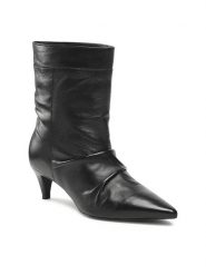 Gino Rossi Botki 98235 Czarny. Czarne botki Gino Rossi, bez wzorów, ze skóry, bez obcasa, na słupku, bez zapięcia. Za 429.99 zł.