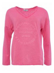 Zwillingsherz Sweter "Positive Mind" w kolorze różowym rozmiar: S/M. Różowe swetry Zwillingsherz, m, bez wzorów, bez ramiączek. Za 132.05 zł.