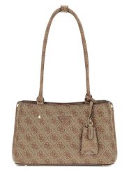 Guess Torebka w kolorze jasnobrązowym - 28 x 16 x 10 cm rozmiar: onesize. Brązowe torby na ramię Guess, z aplikacjami, z materiału, na ramię, bez dodatków. Za 404.99 zł.