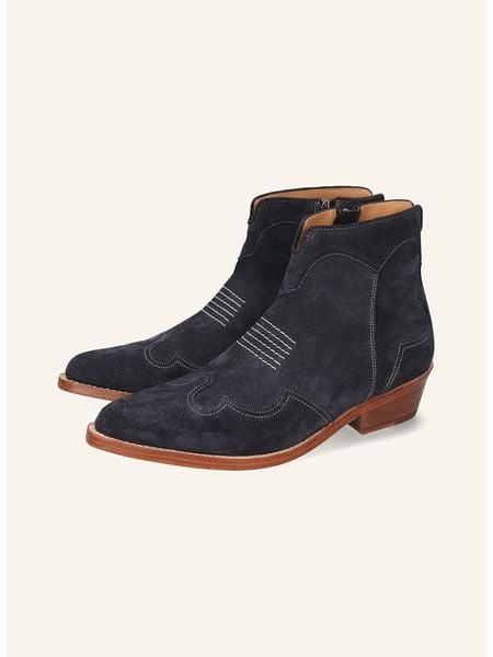 MELVIN & HAMILTON Skórzane botki "Shyla 3" w kolorze granatowym rozmiar: 36. Niebieskie botki Melvin & Hamilton, bez wzorów, bez obcasa, bez zapięcia. Za 714.95 zł.