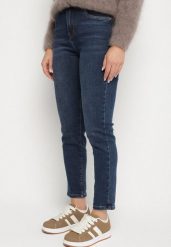 Niebieskie Klasyczne Jeansy Skinny z Regularnym Stanem Rastina. Niebieskie jeansy Born2be, m, bez wzorów. Za 119.99 zł.