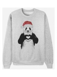 WOOOP Bluza "Santa Panda" w kolorze szarym rozmiar: XS. Szare bluzy Wooop, xs, bez wzorów, bez kaptura. Za 100.99 zł.