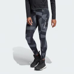 Legginsy Terrex Multi Printed. Czarne legginsy Adidas, l, bez wzorów, z materiału. Za 329.00 zł.