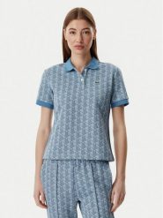 Lacoste Polo DF3364 Niebieski Slim Fit. Niebieskie koszulki polo Lacoste, bez wzorów, z syntetyku, bez kołnierzyka, bez ramiączek. Za 629.99 zł.