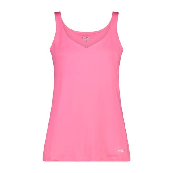 Koszulka damska turystyczna CMP 31T8256. Czerwone koszulki sportowe CMP, bez wzorów, bez ramiączek. W wyprzedaży za 84.99 zł.