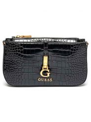 Guess Torebka w kolorze czarnym - 25 x 14 x 5,5 cm rozmiar: onesize. Czarne torby na ramię Guess, z aplikacjami, z materiału, na ramię, bez dodatków. Za 290.57 zł.