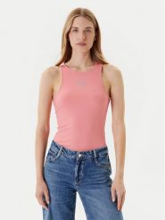 Guess Top W5GP57 KCV52 Różowy Regular Fit. Czerwone topy Guess, xxl, z aplikacjami, z syntetyku, bez kołnierzyka, bez ramiączek. Za 159.99 zł.