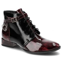 Bordowe Botki Maciejka Wygodne Skórzane Buty. Czerwone botki Maciejka, na jesień, bez wzorów, ze skóry, bez obcasa, bez zapięcia. Za 416.99 zł.