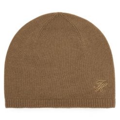 Czapka Tommy Hilfiger. Brązowe czapki TOMMY HILFIGER, bez wzorów. Za 249.99 zł.