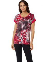 WITT WEIDEN Koszulka w kolorze biało-szaro-czerwonym rozmiar: 38. Białe bluzki WITT WEIDEN, bez wzorów, bez kołnierzyka, bez ramiączek. Za 52.42 zł.