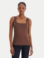 Vero Moda Top Million 10305800 Brązowy Regular Fit. Brązowe topy Vero Moda, m, bez wzorów, z syntetyku, bez kołnierzyka, bez ramiączek. Za 79.99 zł.