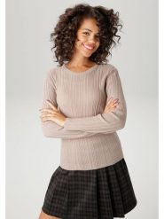 Aniston Sweter w kolorze szarobrązowym rozmiar: 34. Brązowe swetry Aniston, bez wzorów, bez ramiączek. Za 47.94 zł.