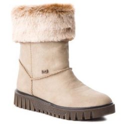 RIEKER Y3492-60 Biały. Białe botki Rieker, bez wzorów, ze skóry ekologicznej, bez obcasa, bez zapięcia. Za 279.99 zł.