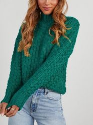 LA Angels Sweter w kolorze zielonym rozmiar: XL. Zielone swetry LA Angels, xl, bez wzorów, ze splotem, bez ramiączek. Za 144.92 zł.