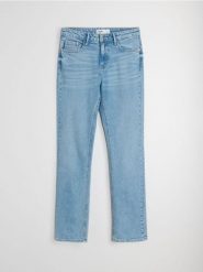 Jeansy comfort straight z efektem sprania - niebieski. Niebieskie jeansy Sinsay, l, bez wzorów. Za 59.99 zł.