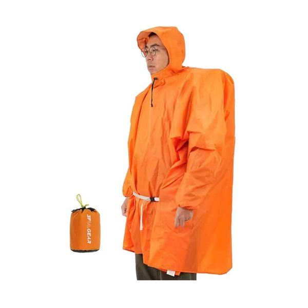 Peleryna przeciwdeszczowa Sleeve. Brązowe kurtki sportowe 3F UL GEAR, bez wzorów, bez kaptura, trekkingowe. Za 169.99 zł.