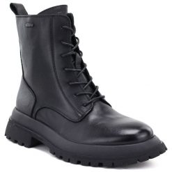 Skórzane botki damskie workery ocieplane czarne Big Star UU274375. Czarne botki Big Star, bez wzorów, ze skóry, bez obcasa, bez zapięcia. Za 349.99 zł.