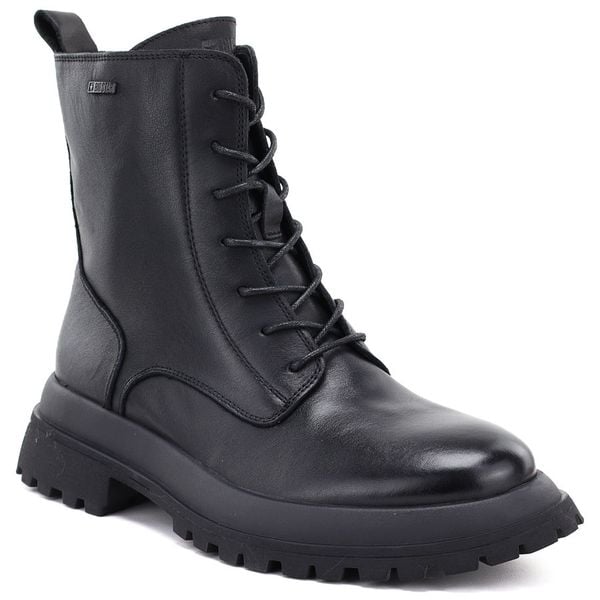 Skórzane botki damskie workery ocieplane czarne Big Star UU274375. Czarne botki Big Star, bez wzorów, ze skóry, bez obcasa, bez zapięcia. Za 349.99 zł.