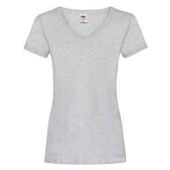 Koszulka Z Dekoltem W Szpic Dla Kobiet. Szare bluzki FRUIT OF THE LOOM, s, bez wzorów, sportowe, bez kołnierzyka, bez ramiączek. Za 39.99 zł.