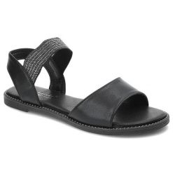 Czarne Sandały S.Barski Modne Buty Na Lato. Czarne sandały S.BARSKI, bez wzorów, bez obcasa, na płaskiej podeszwie, bez zapięcia. Za 89.00 zł.