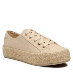 Espadryle DeeZee. Brązowe espadryle DeeZee, bez wzorów, bez obcasa, bez zapięcia. Za 99.99 zł.