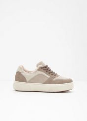 Ocieplane sneakersy marki Rieker na komfortowej platformie. Brązowe obuwie sportowe bonprix, bez zapięcia. Za 359.99 zł.