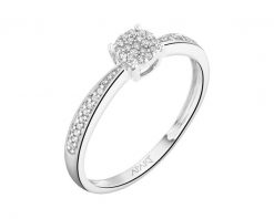 Pierścionek z białego złota z diamentami - 0,08 ct - próba 750. Białe pierścionki Apart, z diamentem, złote. W wyprzedaży za 2,023.00 zł.