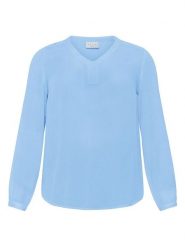 KAFFE curve Bluzka w kolorze błękitnym rozmiar: 44. Niebieskie bluzki KAFFE curve, s, bez wzorów, z wiskozy, klasyczne, bez kołnierzyka, bez ramiączek. Za 70.24 zł.