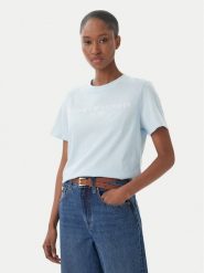 Tommy Hilfiger T-Shirt WW0WW40276 Niebieski jasny Regular Fit. Niebieskie t-shirty TOMMY HILFIGER, xxs, bez wzorów, z bawełny, bez kołnierzyka, bez ramiączek. Za 169.99 zł.
