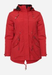 Czerwono-Czarna Przejściowa Kurtka Dwustronna Parka z Pikowaniem i Kapturem Tidare. Czerwone kurtki Born2be, l, z jeansu, sportowe, plus size. Za 109.99 zł.