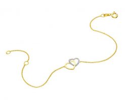 Bransoletka z żółtego złota z diamentem - serca - 0,003 ct - próba 375. Żółte bransoletki Apart, z diamentem, złote. Za 869.00 zł.