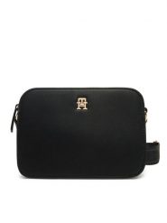 Tommy Hilfiger Torebka Th Logotape Camera Bag AW0AW17229 Czarny. Czarne listonoszki TOMMY HILFIGER, bez wzorów, ze skóry, bez dodatków. Za 329.99 zł.